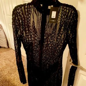 Black sheer mini dress. Size XL